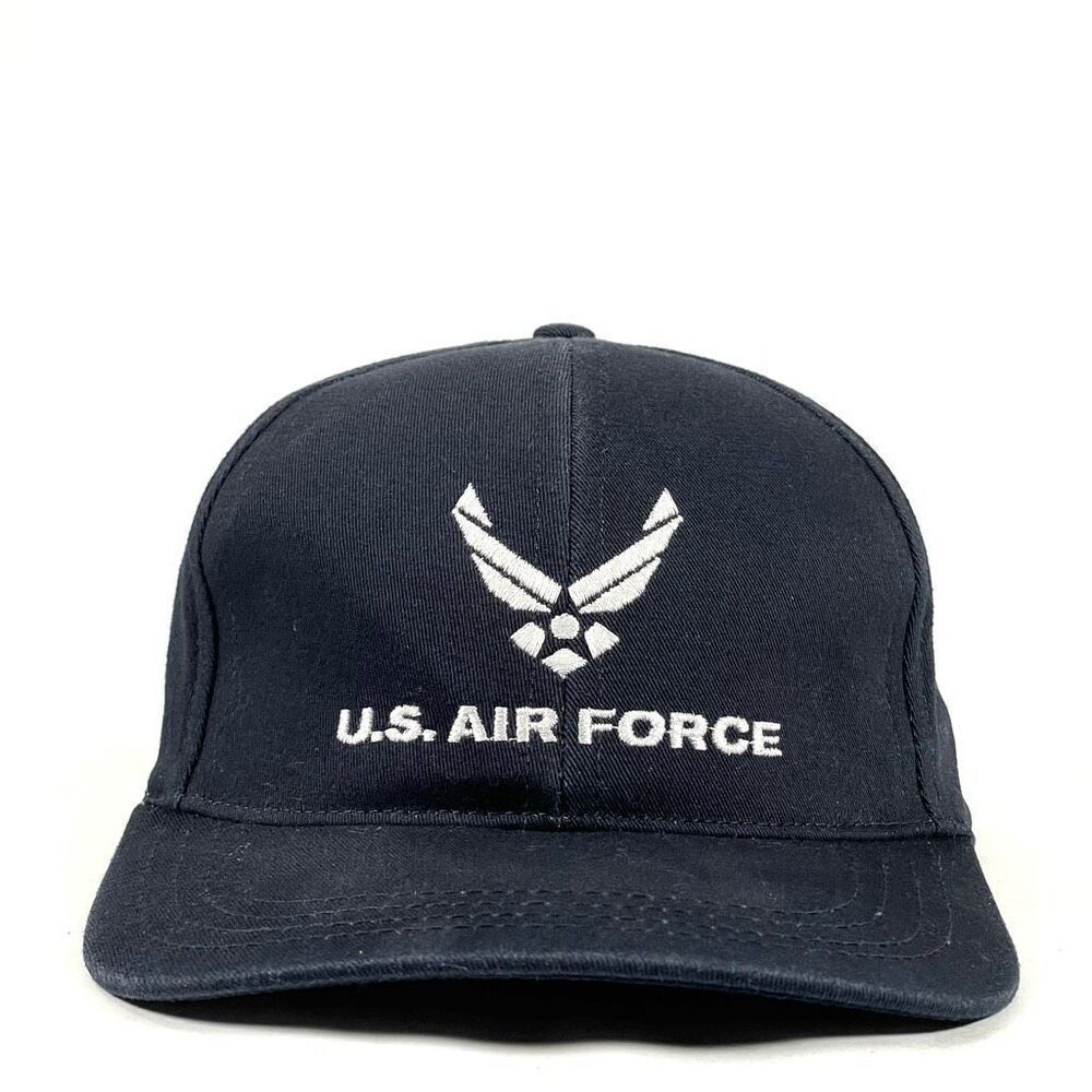 US AIR FORCE Baseball Cap OSFA Dark Navy Embroidered Fitted Hat made in USA